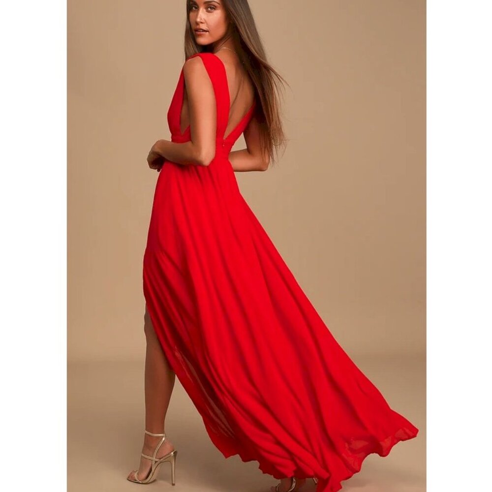 Lulu's Red Maxi Dress - Picture 2 of 7